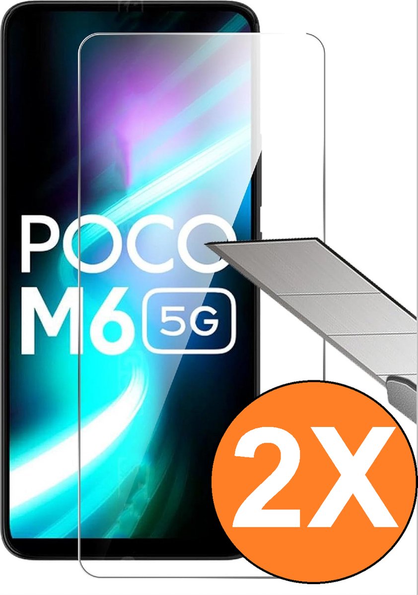 Screenprotector geschikt voor Xiaomi Poco M6 5G - gehard Glas Tempered Glass - 2 Stuks