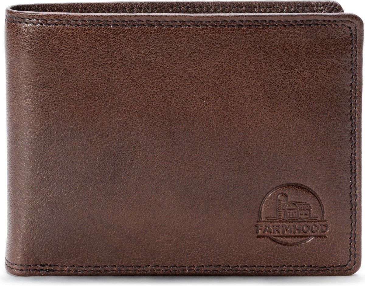 Farmhood Memphis Portemonnee RFID-bescherming Leer 12.5 cm - Jongens - Horizontaal - dark brown