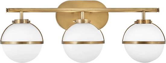 Foto: Hinkley led badkamerarmatuur hollis 3x e14 max 40w ip44 heritage brass