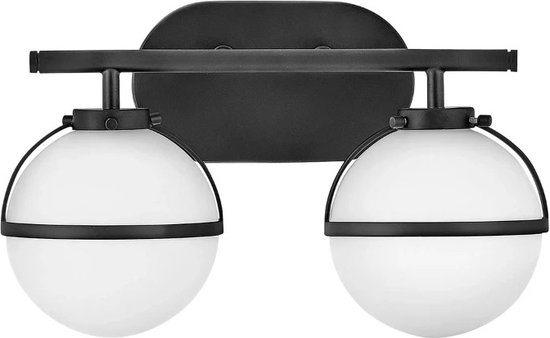 Foto: Hinkley led badkamerarmatuur hollis 2x e14 max 40w ip44 black