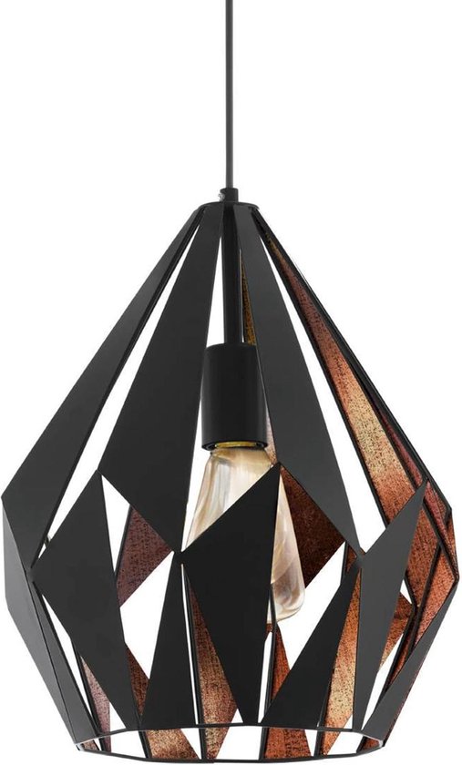 Suspension Carlton 1 noire et argent - Éclairage design | EGLO