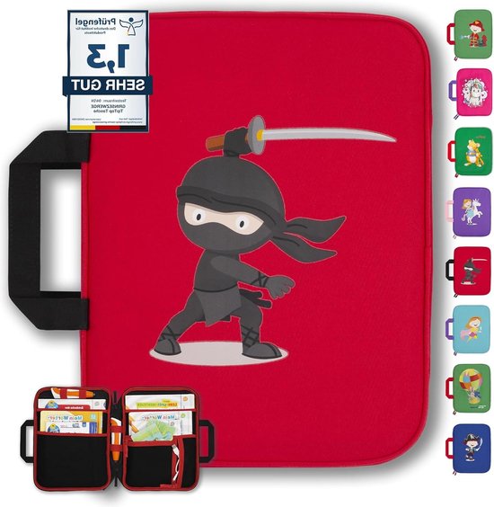 Tas voor TipToi boeken en accessoires Plus TipToi pen - ideaal voor tablets en Edurino - inclusief hoofdtelefoon ninja - opbergset voor Tip TOI starterset