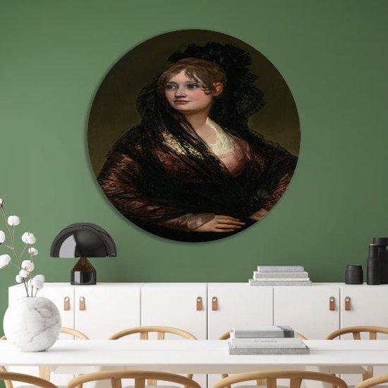 Portrait de Doña Isabel Cobos de Porcel - Cercles muraux Francisco Goya - Peinture de femme - Cercle mural Maîtres anciens - Peinture moderne - Peinture - Décoration salon cercle mural aluminium 60x60 cm