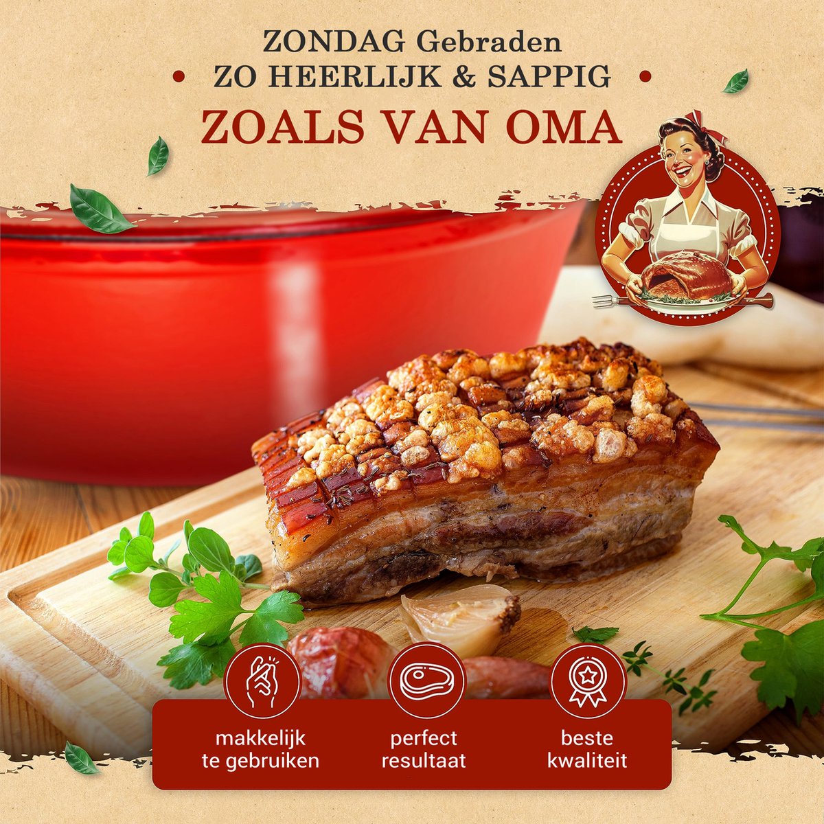 KRUSTENZAUBER 33cm ovale gietijzeren braadpan met deksel geschikt voor de oven