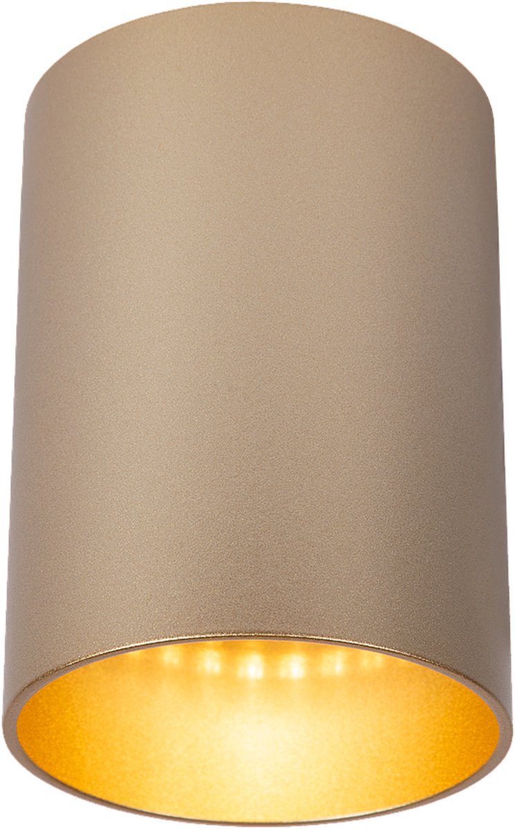 Atmooz - Plafondlamp Nuo Fix - Goud - Ø 7 cm - Metaal - GU10 Fitting - 50W - Luxe Verlichting voor Werkbladen en Kamers