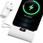 Bol.com ISHIVA® Mini Powerbank 5000 mAh USB C - Kleine Draadloze Externe Batterij met LED Display & Stand compatibel met Samsung... aanbieding