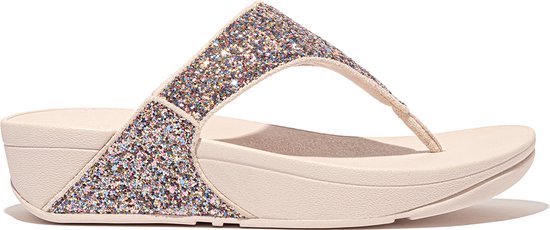 FitFlop Lulu Multi-Tonal Glitter Toe-Post Sandales Femmes - Nude Rose Mix