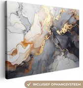 Peinture sur toile 120x90 cm - Marbre noir blanc or - Accessoires de décoration de chambre - Tableaux de salon - Peintures Décoration murale de chambre - Décoration murale de cuisine - Toile murale d'intérieur - Maison de décoration