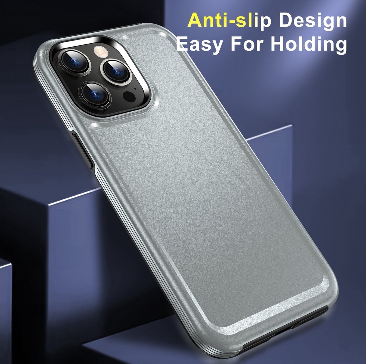 Mobigear Hoesje geschikt voor Apple iPhone 15 Pro Max Telefoonhoesje Hardcase | Mobigear Slim Armor Backcover Shockproof | Schokbestendig iPhone 15 Pro Max Telefoonhoesje | Anti Shock Proof - Grijs