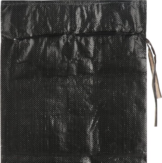 10 x zandzak tot 20 kg, premium PP-zak met bevestigingsband, extreem robuuste stoffen zak met koord, bescherming tegen overstromingen (zwart, 10 stuks, tot 20 kg) van Noorbase — afbeelding 5