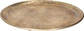 HBX Natural Living Assiette à bougie/Plateau de décoration - Or - Métal - D43 x H4 cm - Rond - Bol de décoration de table