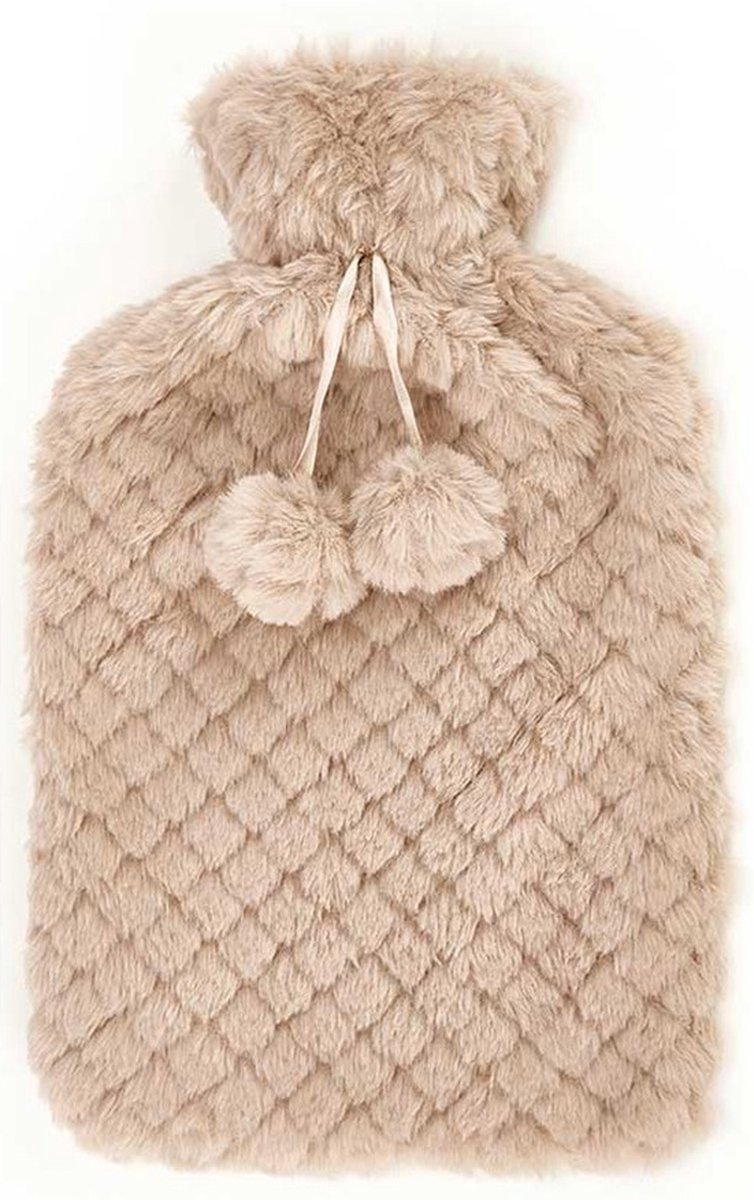 Goedkoopste Giftdecor Warmwater kruik - 1.8 liter - hoes in het beige - winter kruiken - bedkruiken - kinderen/volwassenen
