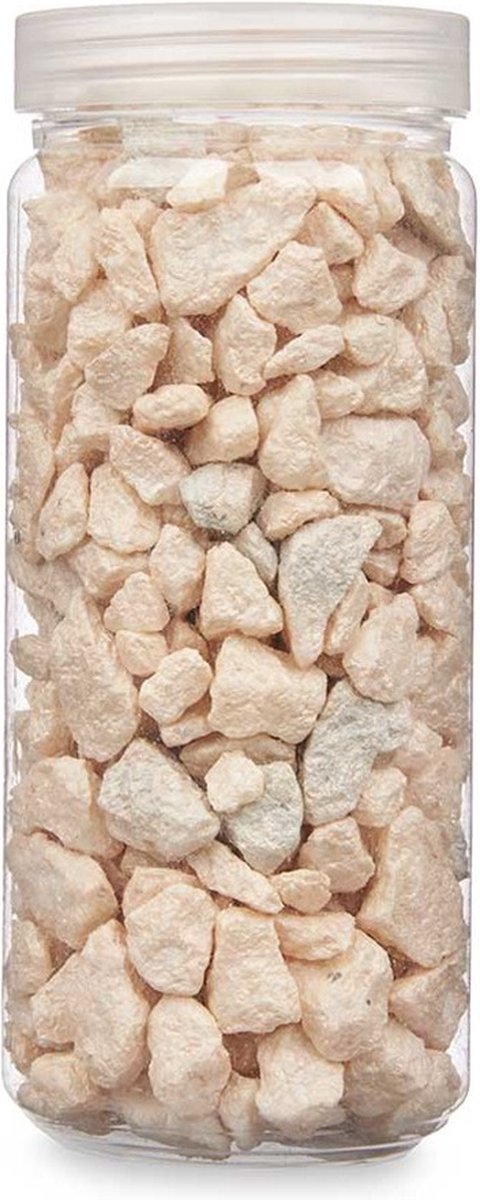 Giftdecor decoratie stenen/steentjes/kiezels - creme wit - 10-20 mm steentjes - potje 700 gram - Aquarium en vazen vulling