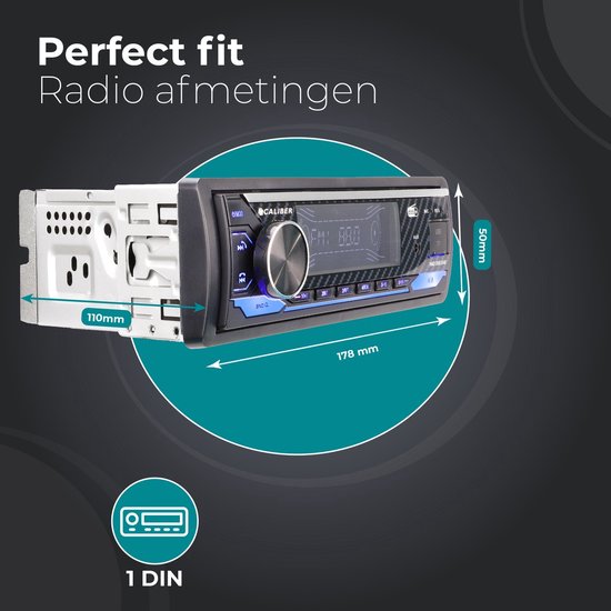 Caliber Autoradio - Autoradio met Bluetooth - dab+ - 4 x 100W - 1 din Autoradio - Handsfree bellen - Multicolour Display - usb Oplaadpoort