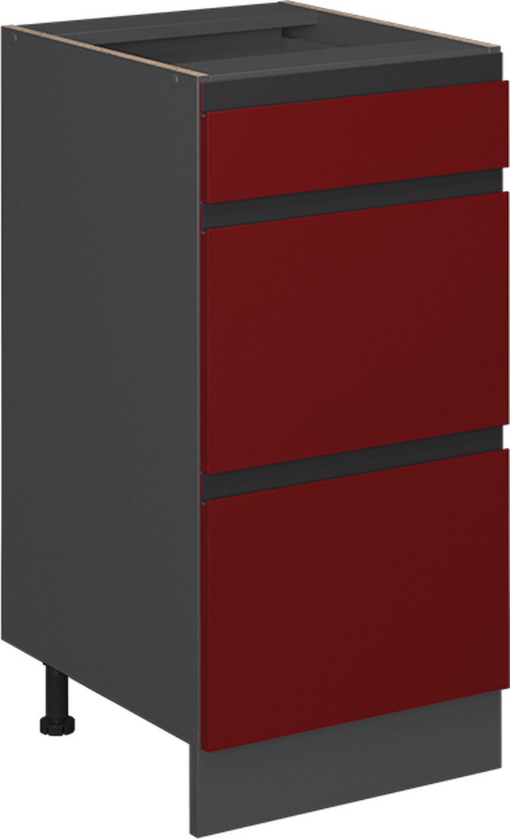 Vicco R-Line Keukenonderkast – 40 cm met laden, WB Antraciet Rood