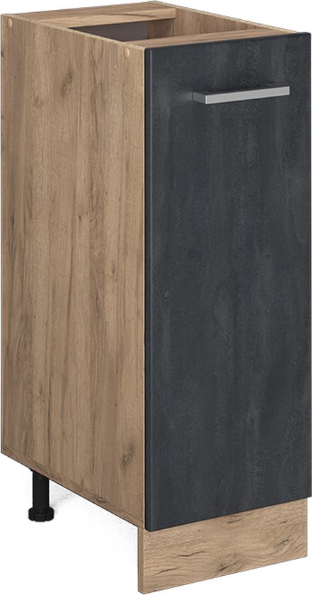Vicco Armoire à pharmacie R- Line, Béton Zwart /Chêne doré puissant, 30 cm WB Marbre