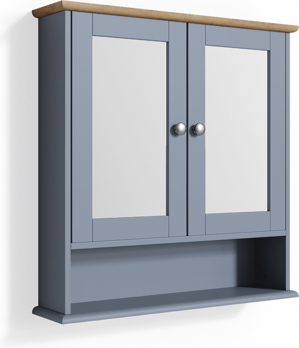 Vicco Bianco Badkamerspiegelkast – 56 x 58 cm Grijs