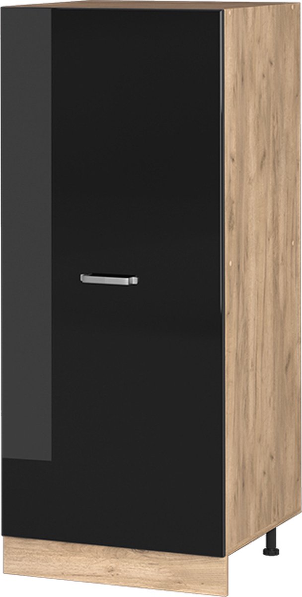 Vicco R-Line Hoge kast – 60 cm Zwart hoogglans Zwart hoogglans/Goudkleurig Eiken