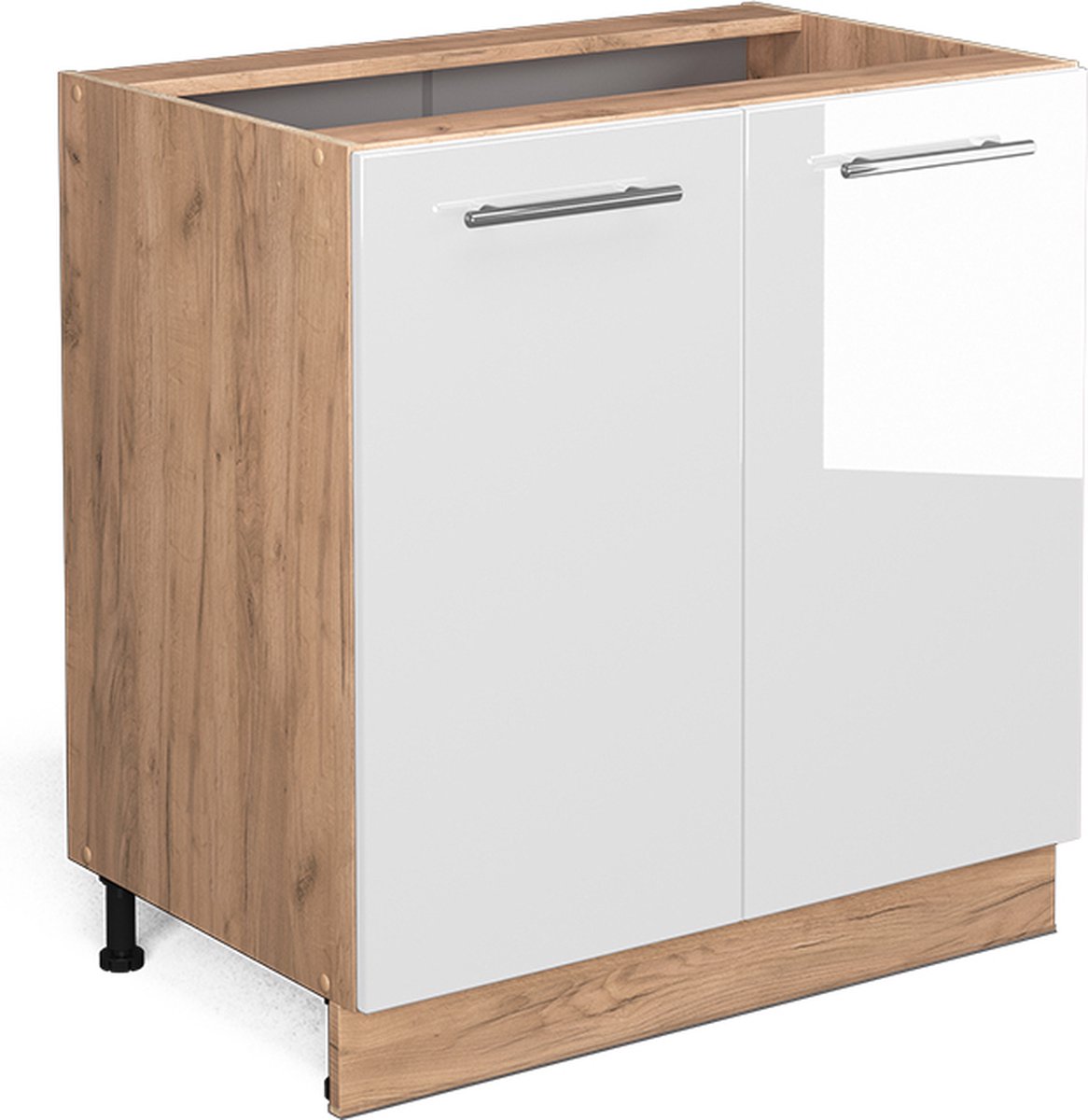 Vicco Fame-Line Keukenonderkast – 80 cm met legplank, zonder werkblad Wit Hoogglans