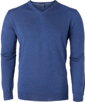 OLYMP modern fit trui wol - V-hals - indigo blauw -  Maat: XL