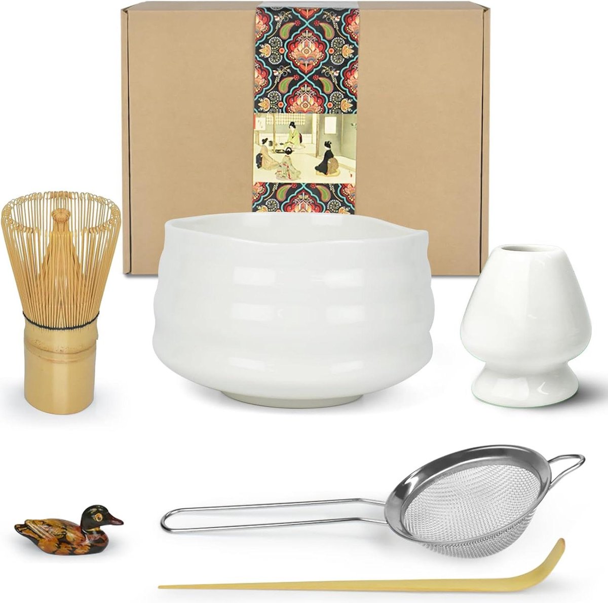 Matcha ceremonie set - traditionele Japanse theeceremonie - Usucha Koicha Matcha Latte - wit