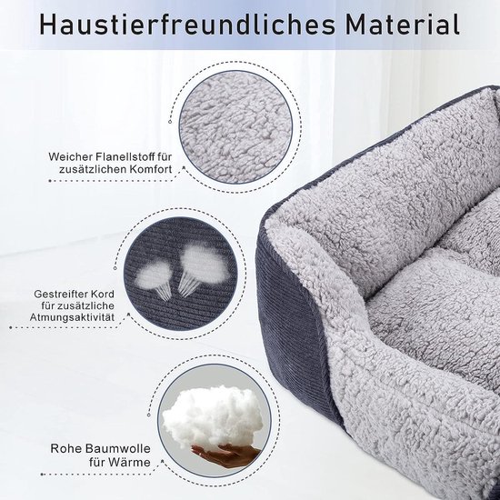 Nobleza B58 Orthopedische Hondenkussen Wasbaar Hondenbed Maat S: 60 X 40 X 8 Cm