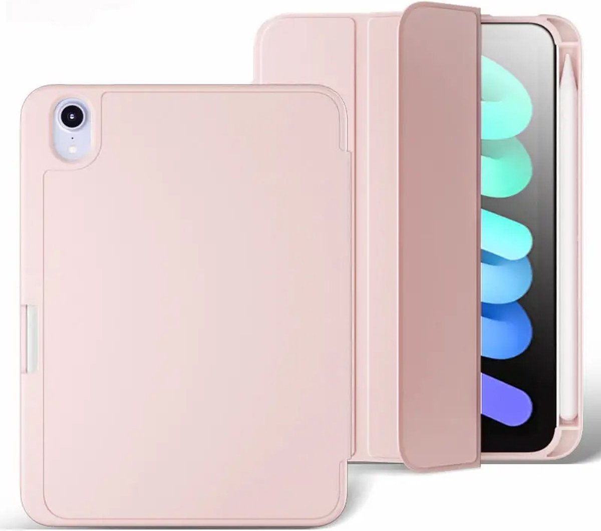 Mobiq - Flexibel Pencil Hoesje geschikt voor iPad Mini 6 (2021) - roze