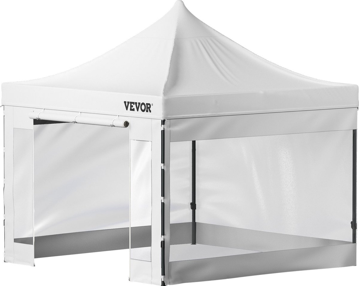 Kibus Luxe Tuintent - Wit - 3x3m - Opvouwbaar - Partytent - Incl. Opbergtas - In hoogte verstelbaar