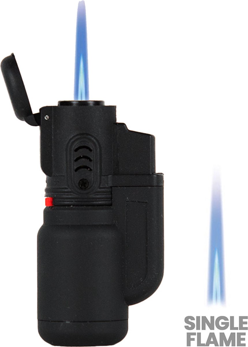Goedkoopste Atomic® Tankboy Hervulbare Aansteker - Vuurwerk Aansteker - Gasbrander - Gasaansteker - BBQ - Windproof - Zwart