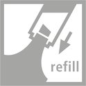 Symbool voor bijvullen van een markeerstift.