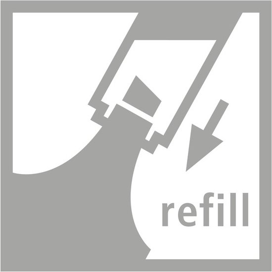 Symbool voor bijvullen van een markeerstift.