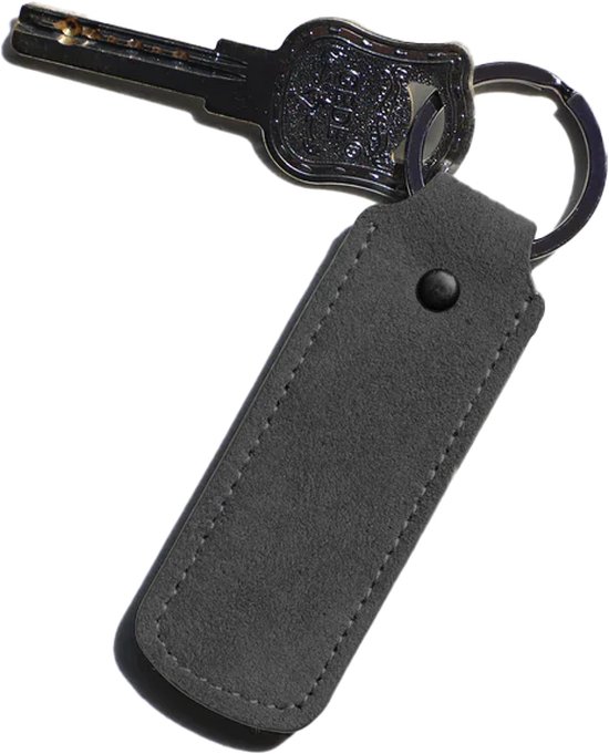 Porte-clés en Alcantara - Gris sidéral