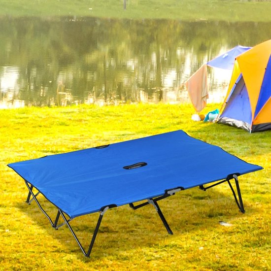LBB Veldbed - Kampeerbed - Vouwbed - Ligbed - Stretcher- Campingbedje - Opvouwbaar - 2 Persoons - Blauw van LBB — afbeelding 4