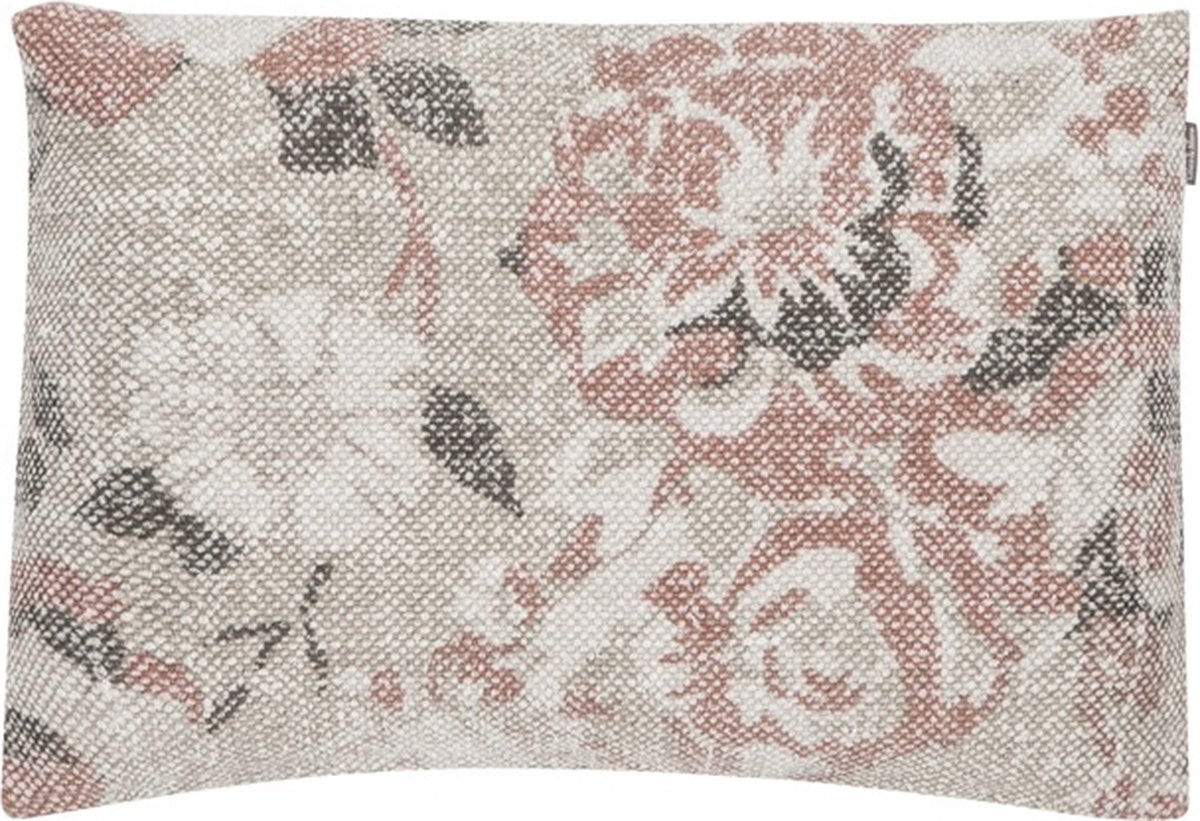 Linen & More Vintage Flower Soft Roze Kussen | 35 X 50 | Sierkussen Voor Woonkamer Of Slaapkamer