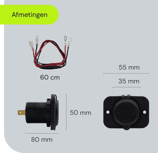 Prise murale USB ProRide® 12 V 2 Portes encastrée avec interrupteur - QC3. 0 - PUSB1QC-R - Chargeur USB Voiture, Bateau et Camper - Ensemble complet - Rouge