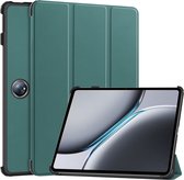 Case2go - Housse de tablette adaptée à OnePlus Pad 2 (2024)/ OnePlus Pad Pro - Housse à trois volets - Fonction Auto/Réveil - Vert foncé