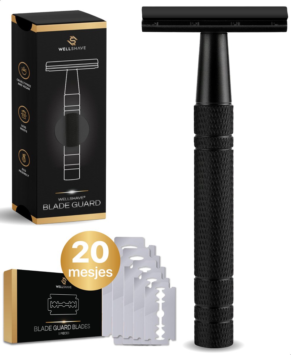 Wellshave Safety Razor Zwart met scheermesjes