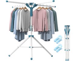 MKSS® Droogmolen met Voet voor Camping & Thuis - Wasrek Staand - Droogrek Inklapbaar - Wit