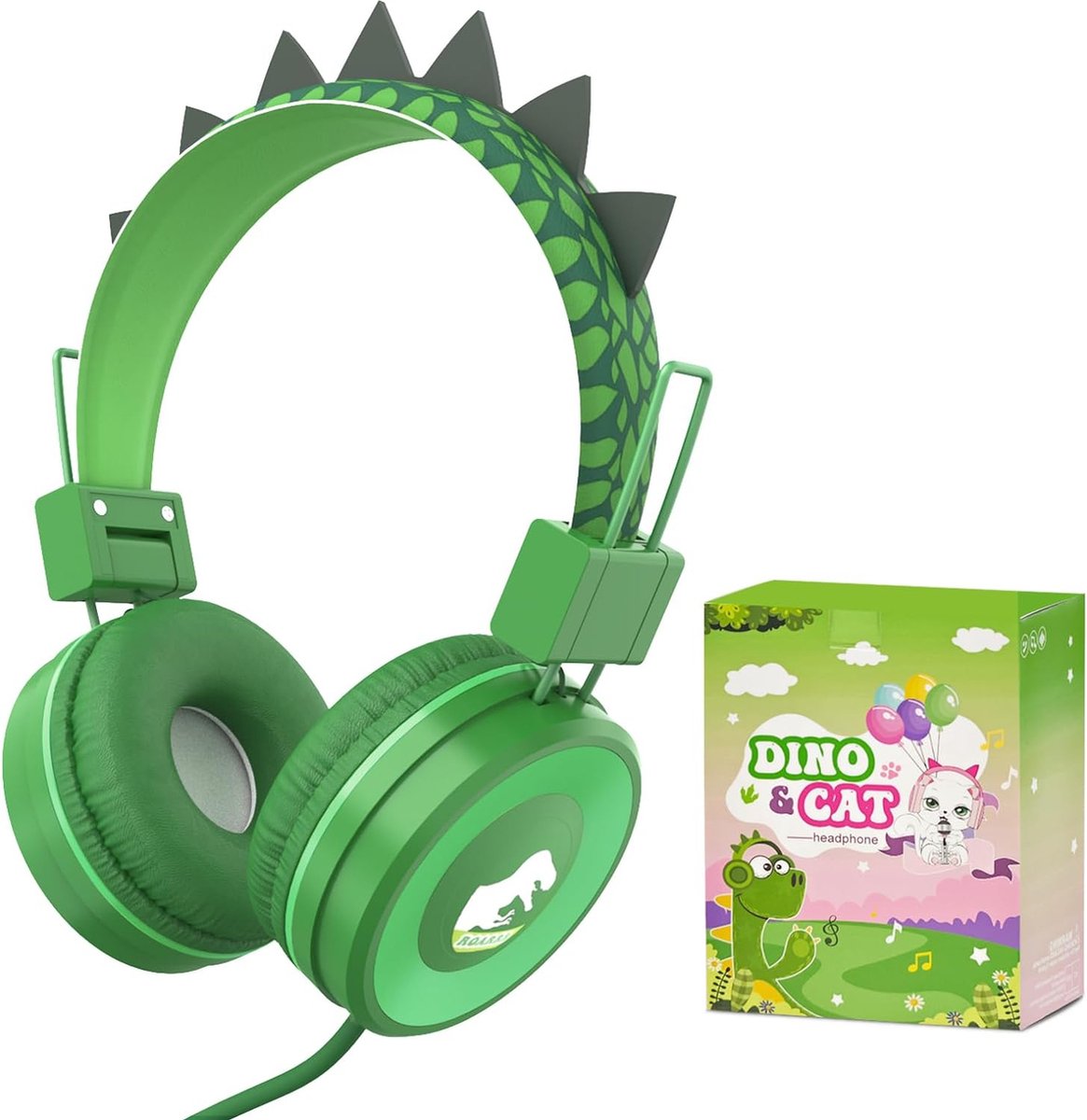 StayPowered Kinderhoofdtelefoon - Perfect voor Jonge Avonturiers - Schattig Design - Stereo Geluid - Ingebouwde Microfoon - Instelbaar en Opvouwbaar - Universele Compatibiliteit - Zacht Gevoerd - Roze of Groen - Levering Sneller dan Aangegeven!