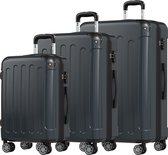 Bol.com TRVLMORE Kofferset - 3 Delig - 45L Handbagage + 75L en 115L Ruimbagage - TSA Slot - Lichtgewicht - Reiskoffer set - Donk... aanbieding