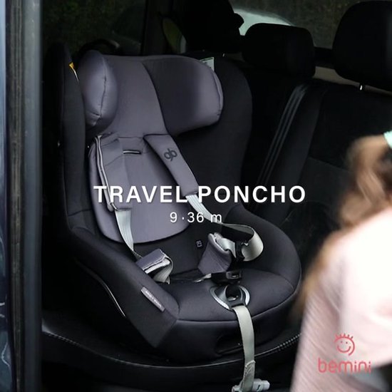 Poncho De Voyage Bébé 9-36 Mois – Softy & Jersey – Sécurité Voiture, Poussette, Vélo – Blush – Bemini