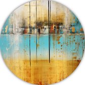 Landschap wandschaal - Natuur rond schilderij - Wandbord Wolken - Muurdecoratie klassiek - Wandcirkel - Wanddecoratie woonkamer muurcirkel aluminium 80x80 cm