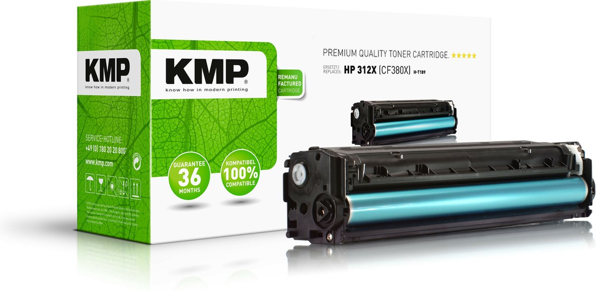 KMP H-T189 Tonercassette vervangt HP 312X, CF380X Zwart 4400 bladzijden Compatibel Toner