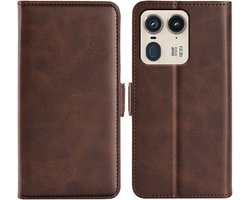 MobyDefend Hoesje - Geschikt voor Motorola Edge 50 Ultra - Luxe Wallet Book Case (Sluiting Zijkant) - Bruin
