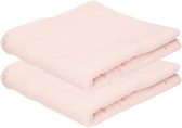 2x Luxe handdoeken licht roze 50 x 90 cm 550 grams - Badkamer textiel badhanddoeken