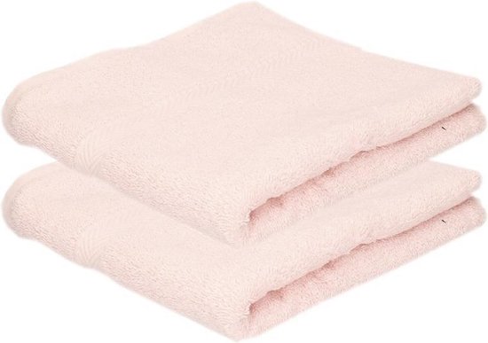 2x Luxe handdoeken licht roze 50 x 90 cm 550 grams - Badkamer textiel  badhanddoeken | bol.com