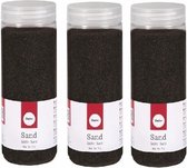 Fijn decoratie zand zwart 1425 ml - Hobby zand - Deco materiaal 3 x 475 ml