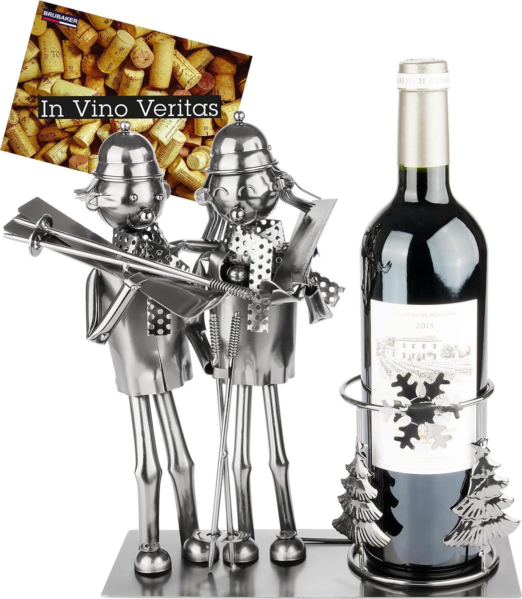 Porte-bouteille De Vin En Forme De Caravane - Support Métal Cuivré Avec Rangement Bouchons