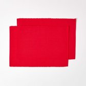 Lot De 5 Sets De Table HEMA Rouge Tomate 43x33cm Coton Côtelé épais - Très Bon état