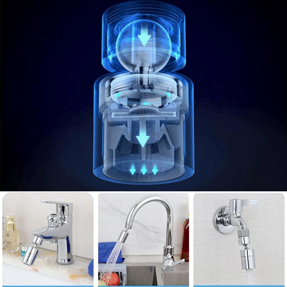 Keuken Tap Spray Hoofd Kraan Sproeier Attachment 3 Functies Spray Hoofd 360 ° Swivel Kraan Spayer Hoofd G1 2 Waterbesparende Sink Beluchter Voor Badkamer Keuken Zilver